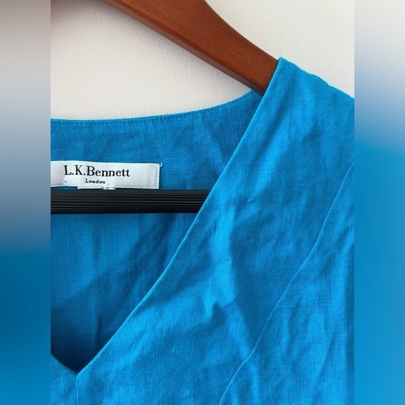L.K.Bennett London TW ALANIA IN HAWAIIAN BLUE Top - Picture 6 of 13